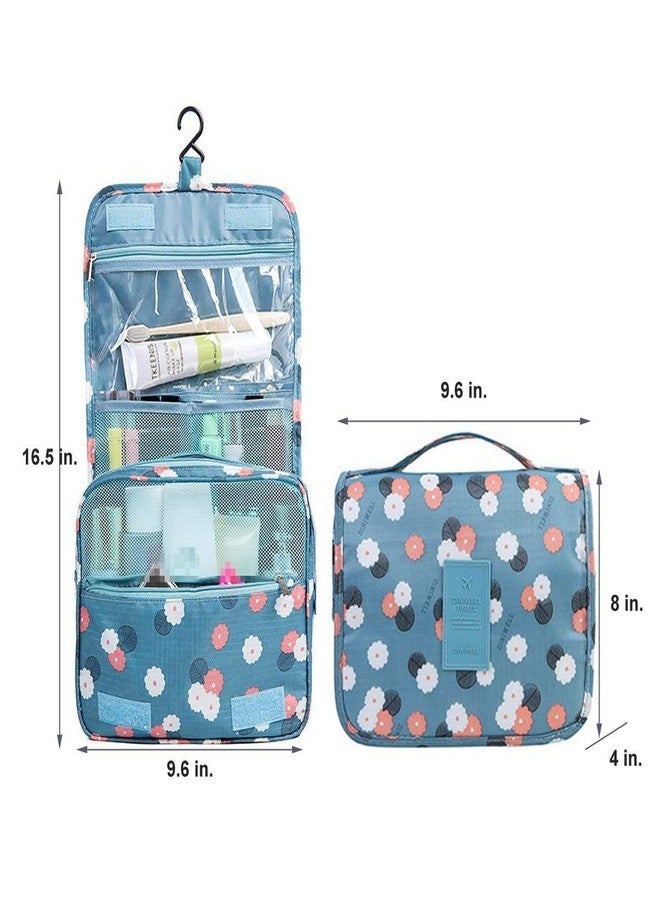 TINSICO Hanging Roll-Up Makeup Bag | Toiletry Kit | Travel Organizer for Women - 4 Removable Storage Bags - Organize Make Up, Cosmetics, First Aid, Personal Care, Bathroom,Bunt Flowers - Image 3