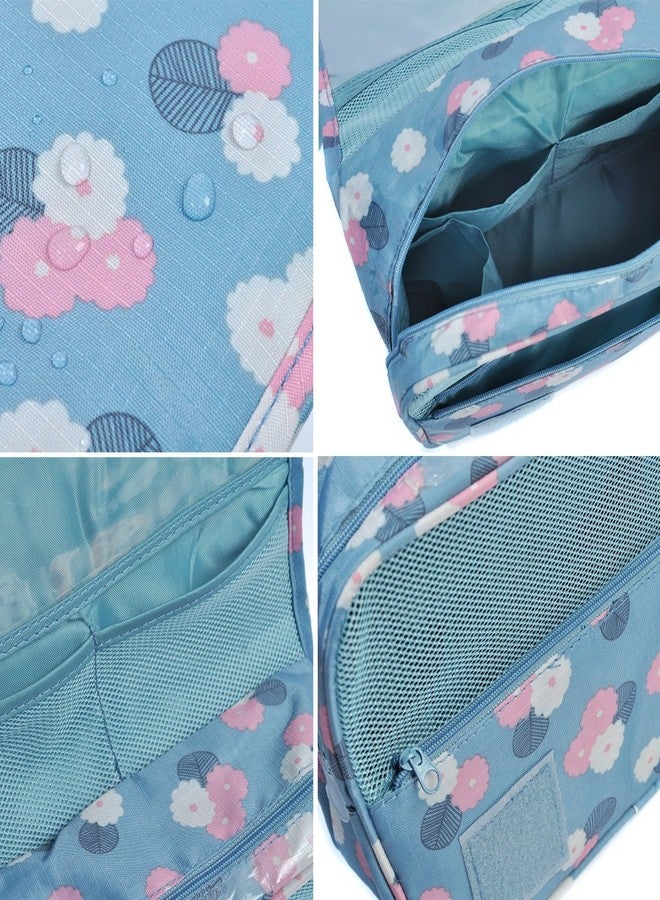 TINSICO Hanging Roll-Up Makeup Bag | Toiletry Kit | Travel Organizer for Women - 4 Removable Storage Bags - Organize Make Up, Cosmetics, First Aid, Personal Care, Bathroom,Bunt Flowers - Image 2