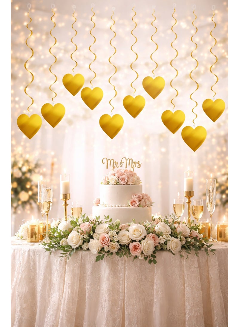 Mordely Hanging Swirl Decorations for Party Ceiling, Foil Spiral Streamers with Hooks, Birthday Wedding Baby Shower Ceiling Decor - Image 1