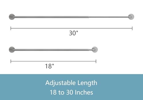 TYRON TYRON TYRON 2 Pack Magnetic Curtain Rod for Metal Doors Adjustable 1830 Inch 38 in Diameter French Door Magnetic Curtain Rods Magnetic Cafe RodNickel - Image 3