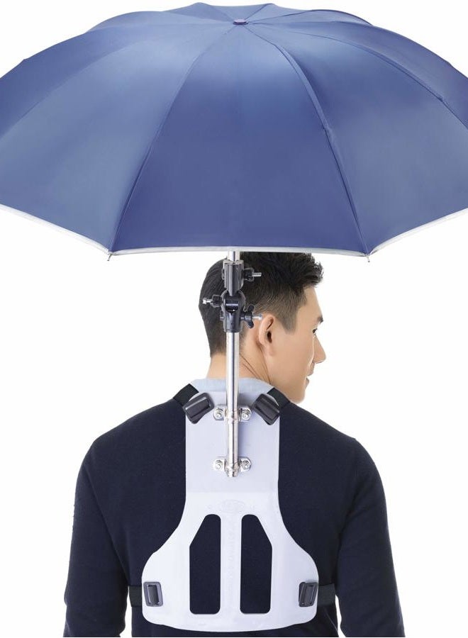 Primo Supply Handles Free Wearable Self Umbrella Sun UV Rain Blocker Fishing Outdoor Camping Use Running Jogging Canoe Kayak Shade Avoid Skin Problems Caused By Sunlight | Blue - Image 1