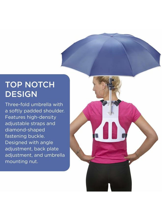 Primo Supply Handles Free Wearable Self Umbrella Sun UV Rain Blocker Fishing Outdoor Camping Use Running Jogging Canoe Kayak Shade Avoid Skin Problems Caused By Sunlight | Blue - Image 5