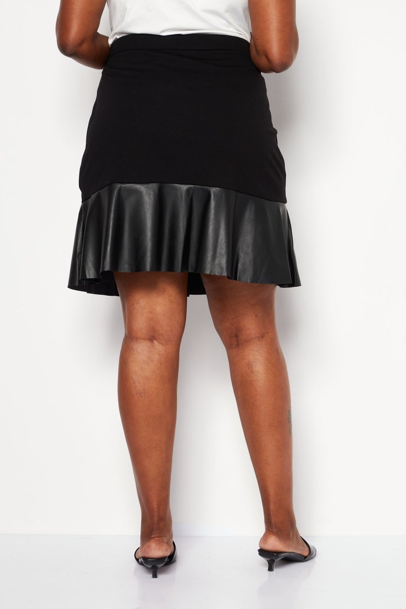 Michael Kors Women Plus Size Plain Mini Skirts, Black - Image 4