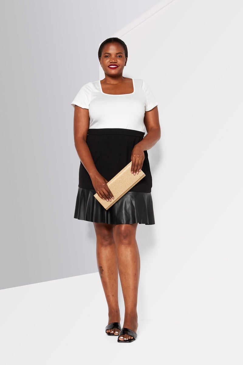 Michael Kors Women Plus Size Plain Mini Skirts, Black - Image 2