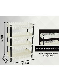 Nabhya Nabhya Plastic 4 Tyre Multipurpose Basket Stand Rack for Fruit and Vegetable (White, Vertex Rack)  - Image 3
