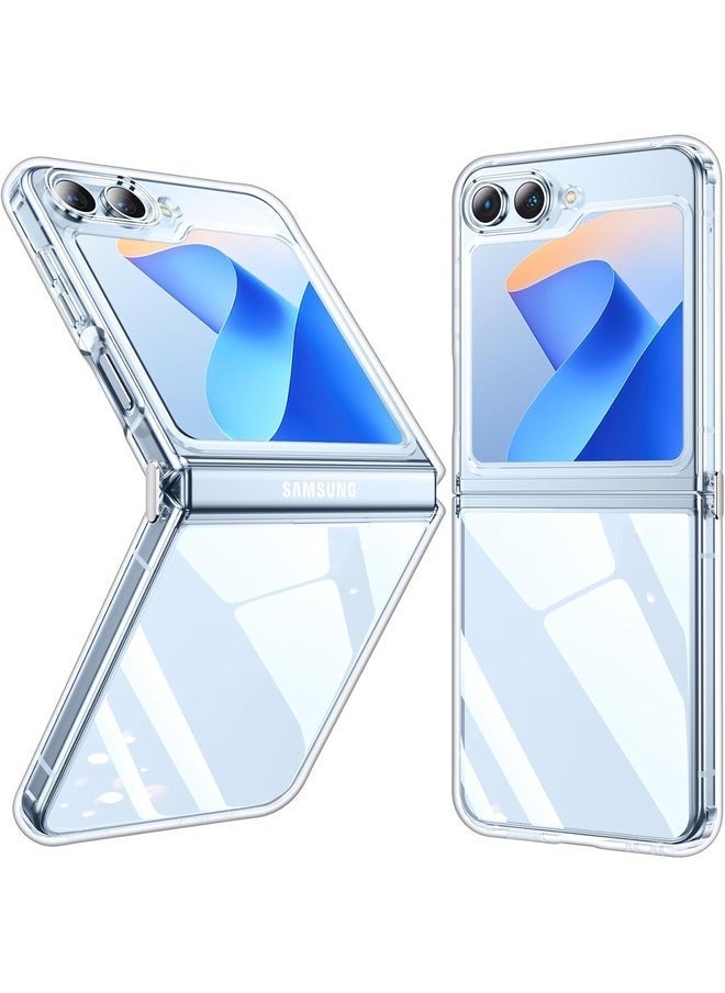 Raxoom Samsung Galaxy Z Flip 6 Slim Clear Case with Metal Chain – Anti-Yellowing TPU Cover for Z Flip 6 5G (2024) - Image 1