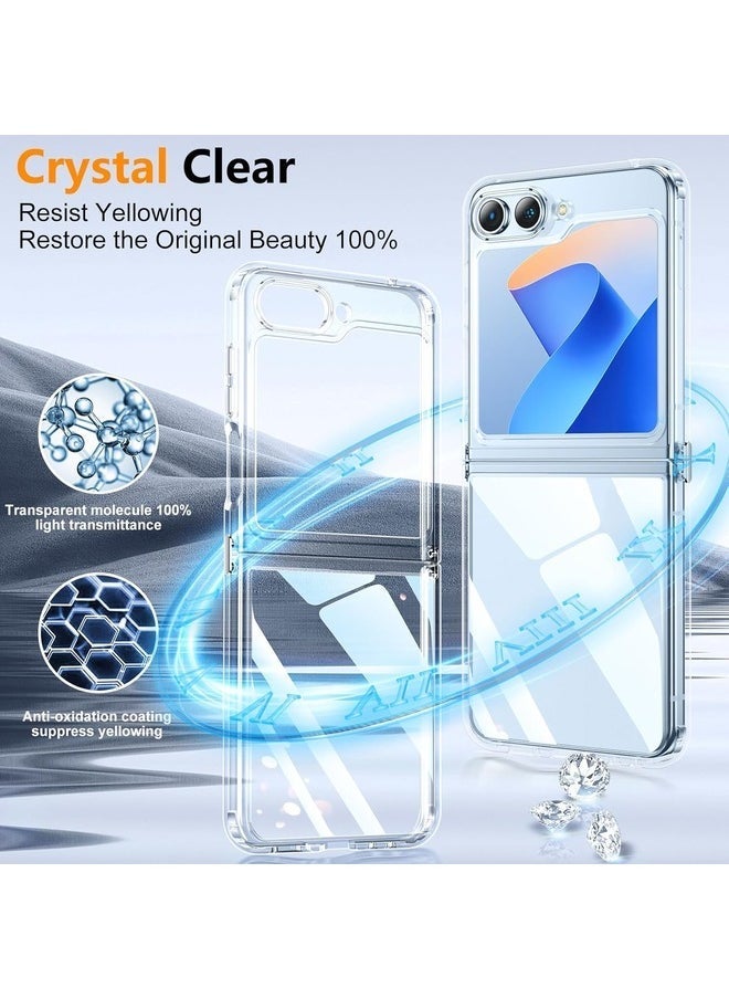 Raxoom Samsung Galaxy Z Flip 6 Slim Clear Case with Metal Chain – Anti-Yellowing TPU Cover for Z Flip 6 5G (2024) - Image 3