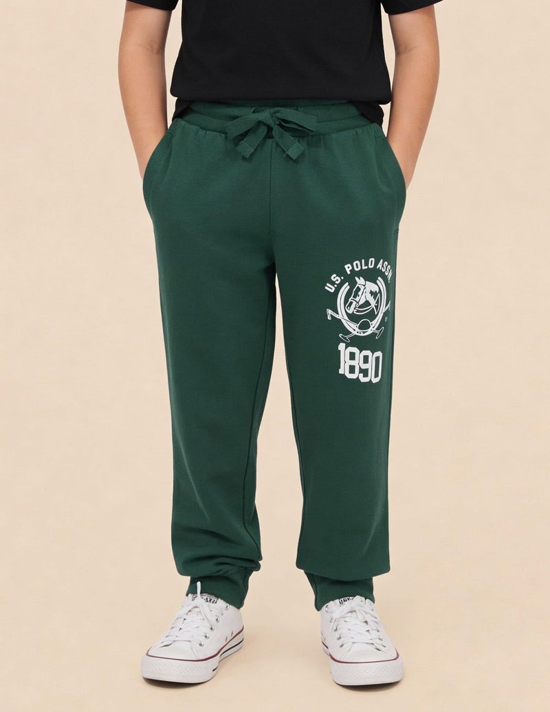 U.S. Polo Assn. US Polo Assn. Track Pant for Kids - Regular Fit with Mid Rise Waist Pants for Boys - 12T, Dark Green - Image 4