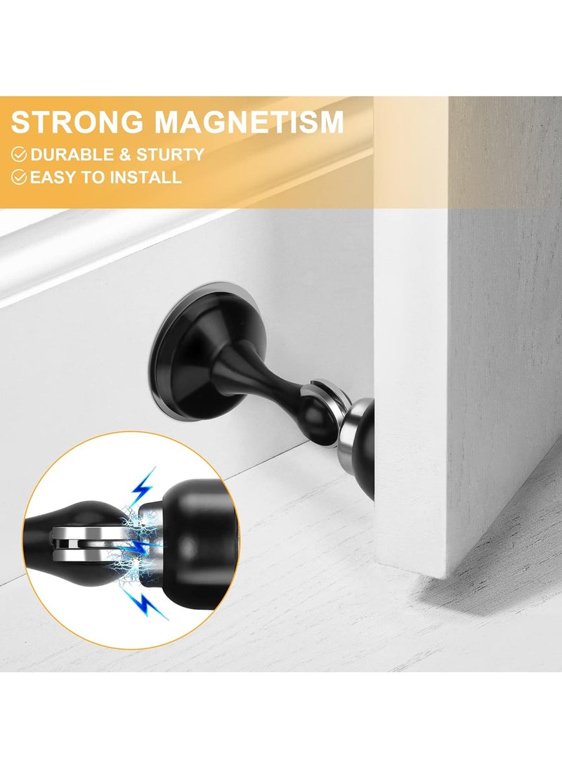 Generic Magnetic Door Stoppers Stainless Steel Door Stops for Wall and Floor Mounting Door Holder Keep Door Open No Drilling Door Stop with 3D Adhesive Tapes Black  - Image 5
