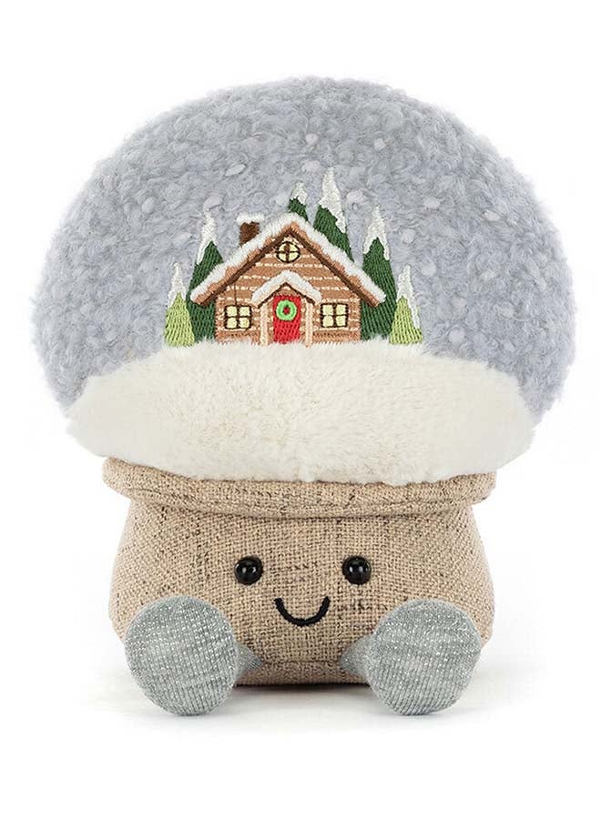 Jellycat Amuseables Snow Globe – Soft Plush Winter Snow Globe with Embroidered Cabin & Smiley Face – 20cm Holiday Cuddle Toy for Décor, Gifting & Collectors - Image 4