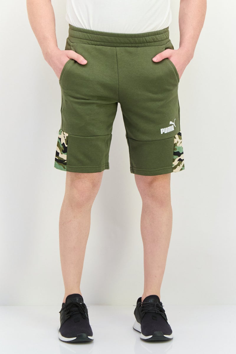 PUMA Men Sportswear Fit Camouflage Outdoor Shorts, Olive - Image 1