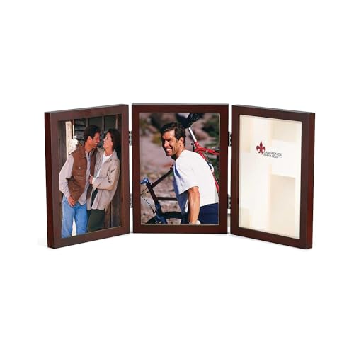 Lawrence Frames Hinged Triple Walnut Wood Picture Frame, Gallery Collection, 5 by 7-Inch - Image 4