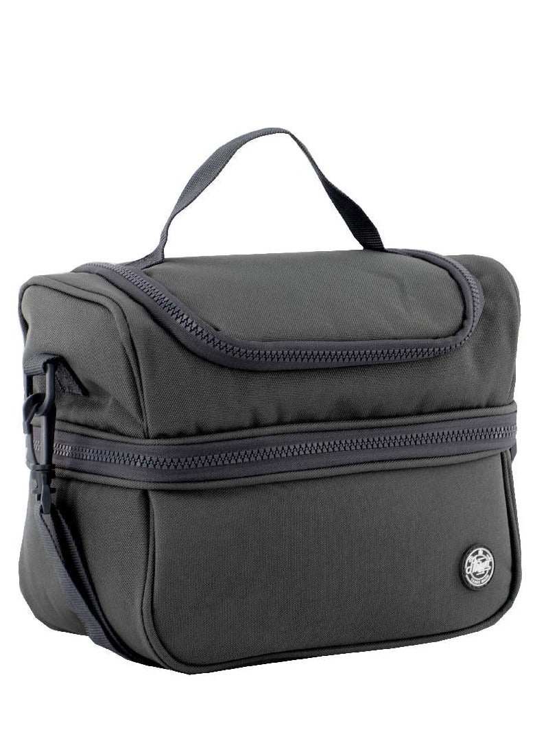 أتريوم حقيبة غداء كبيرة بسحاب أسود جرافيت صلب - Image 2