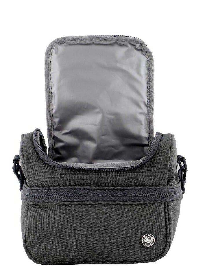 أتريوم حقيبة غداء كبيرة بسحاب أسود جرافيت صلب - Image 4