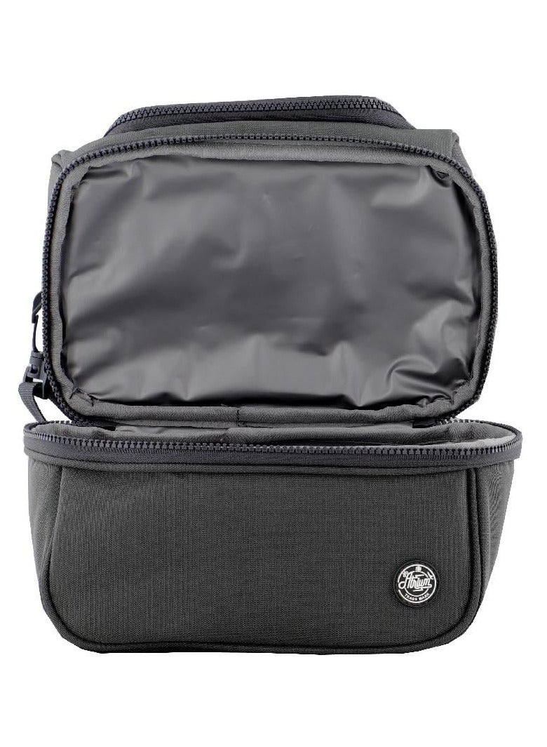 أتريوم حقيبة غداء كبيرة بسحاب أسود جرافيت صلب - Image 5