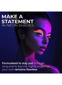 سبلاشز آند سبليز مجموعة كحل وماسكارا UV Blacklight Glow Duo - عبوة متنوعة من 6 ألوان، 6 مل - مكياج نهاري أو ليلي، أو مكياج حفلات أو مكياج تنكرية من Splashes & Spills  - Image 3