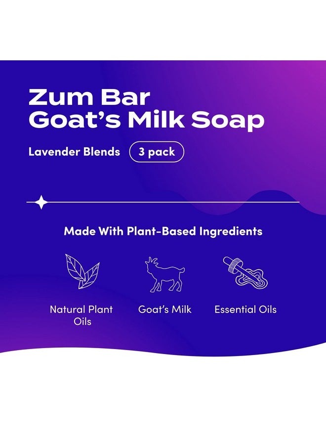 Indigo Wild - Zum Goat'S Milk Soap Bar Bar Soap For Hands & Body Made With Essential Oils 3 Oz Lavender Blends (3 Pack) - Image 1