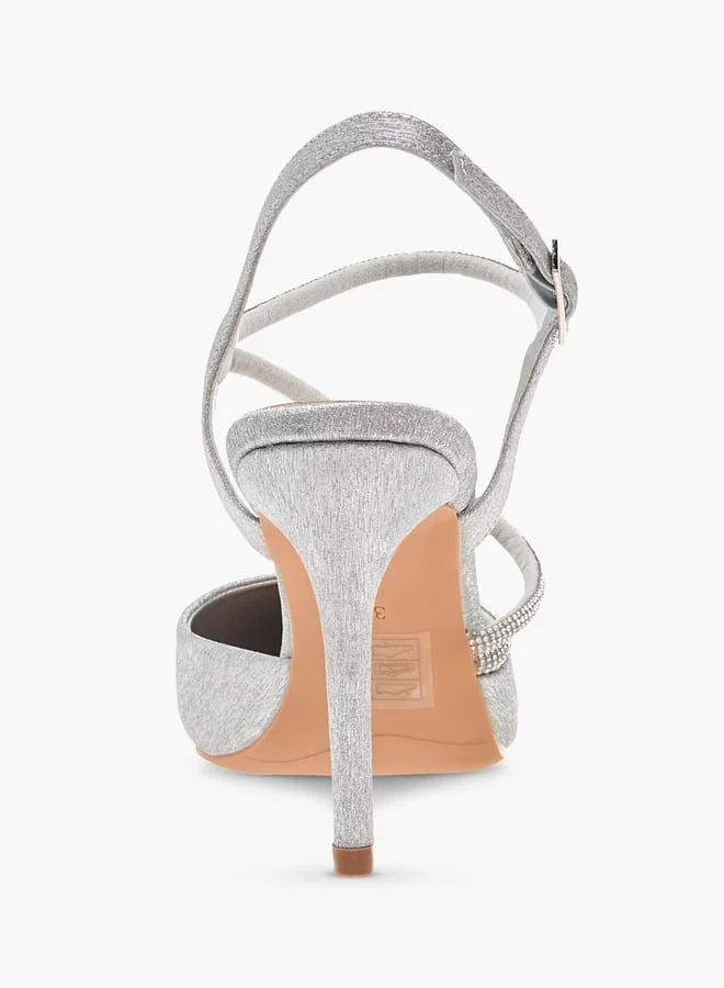 فلورا بيلا من شو إكسبرس Women Embellished Slingback Shoes with Stiletto Heels and Buckle Closure