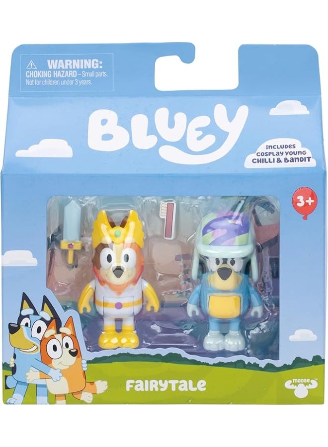 بلوي شخصيات بلووي حزمة من قطعتين – الحكاية الخيالية | 6.35 سم تشيلي بزي شيرا وبانديت مع القبعة | ألعاب بلووي قابلة للتجميع للأطفال - Image 1