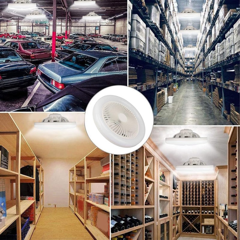 klarako Ceiling Fans with Lights, 9.8in LED Ceiling Fan Light Quiet 3 Gears Ceiling Fan Ventilador De Techo Ceiling Fan Lamp with E27 Lamp for Living Room Bedroom Kitchen Outdoor White - Image 4