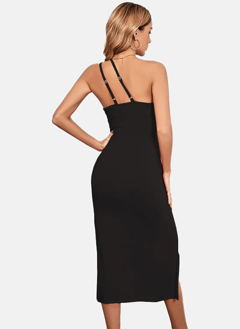 YUNIQEE One-Shoulder Slit Dress