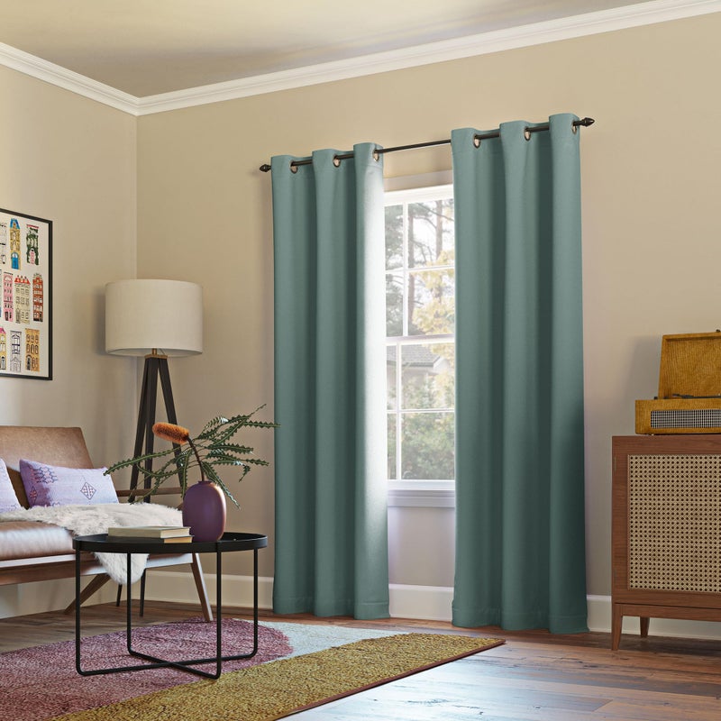 Sun Zero Easton Energy Saving Blackout Grommet Curtain Panel, 40" x 63", Mineral - Image 4