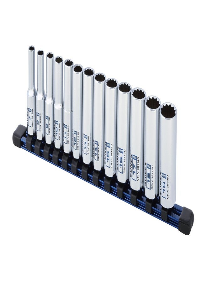 Sunex Tools 13Piece 3/8" Drive Chrome Socket Rail 12Pt Metric Deep - Image 3