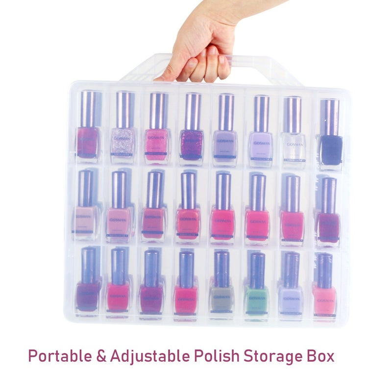 Kissbuty Universal Nail Polish Holder Organizer for 48 Bottles Adjustable Dividers Space Saver - Image 3