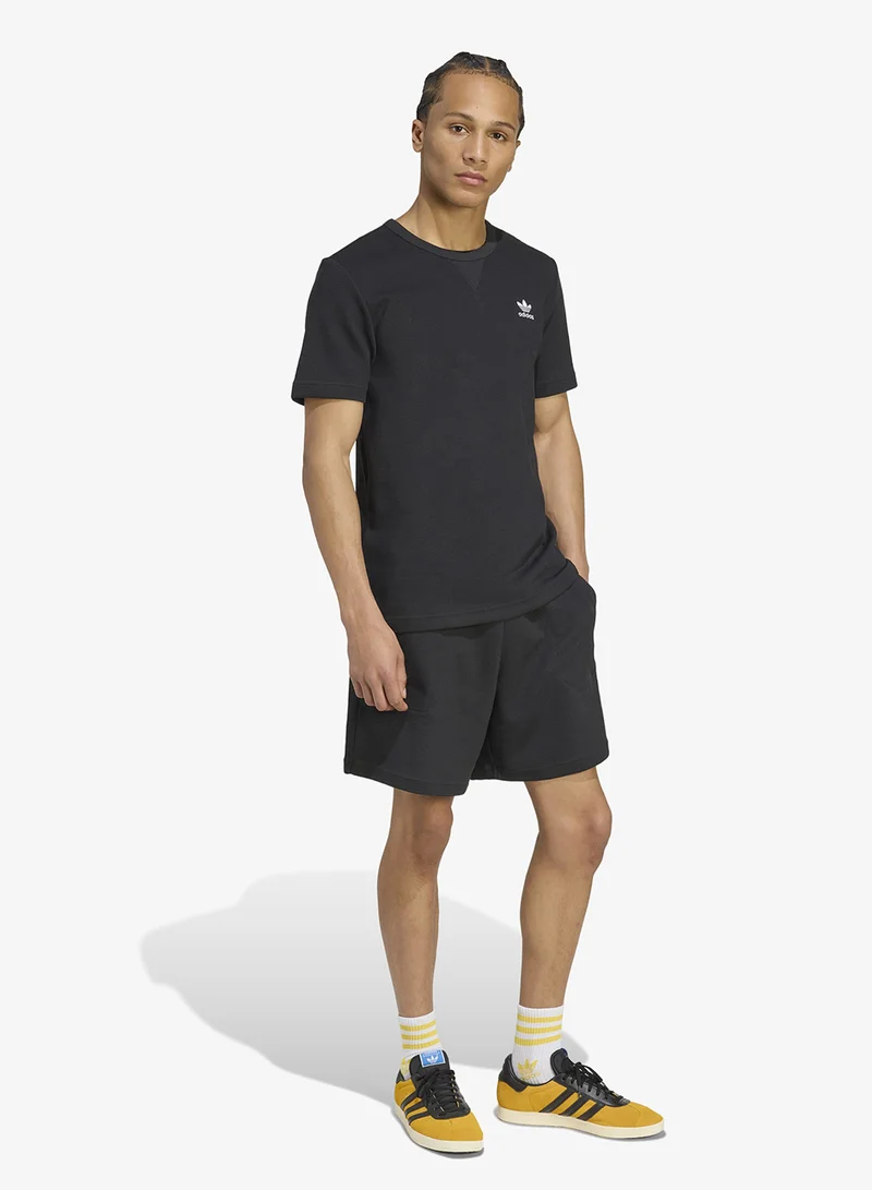 Adidas Originals BLACK/WHITE Trefoil Essentials Waffle T-Shirt for Men | Best Price UAE