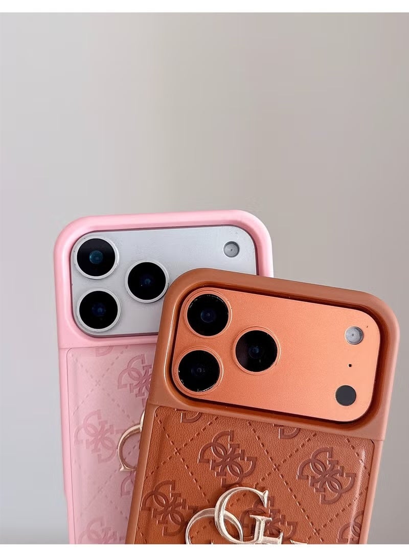 GUESS IPhone cover, with a logo and a leather design approved by the global brand Guess Guess quilted leather phone case Various models-Black - Image 5