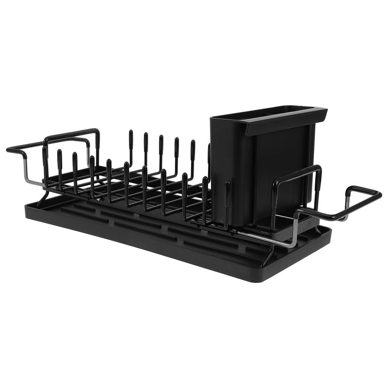 Large Expandable Over Sink Dish Drying Rack with Drainboard and Utensil Holder for Plates Bowls Silverware - Image 2