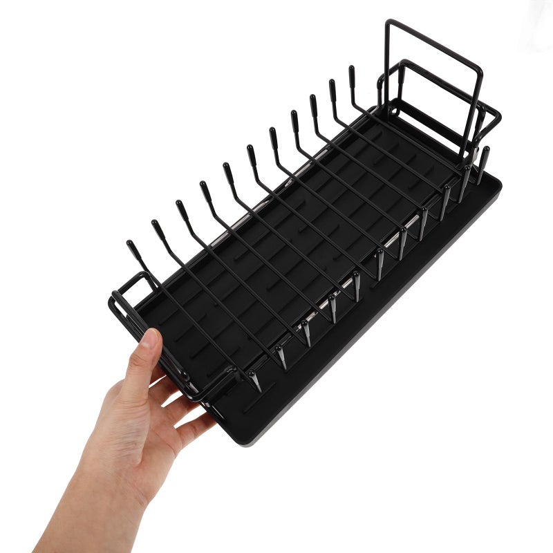Large Expandable Over Sink Dish Drying Rack with Drainboard and Utensil Holder for Plates Bowls Silverware - Image 4
