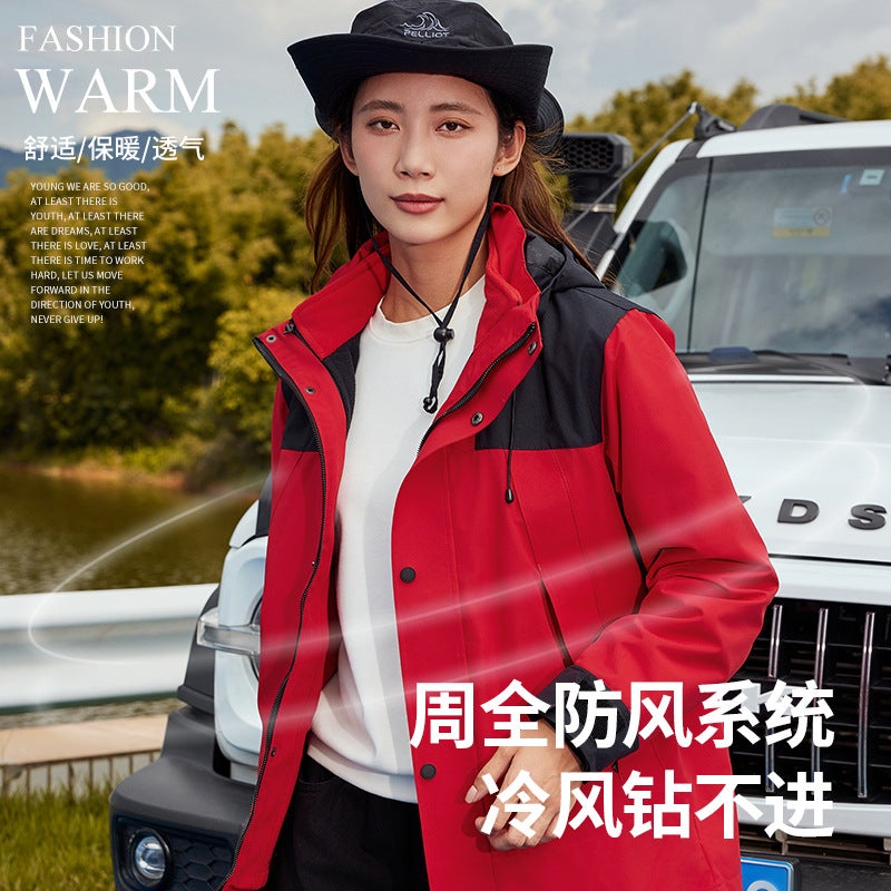 Mountain Couple Jacket For Men And Women Three-In-One Detachable Two-Piece Set New Windproof And Waterproof Outdoor Trendy Brand Jacket - Image 3
