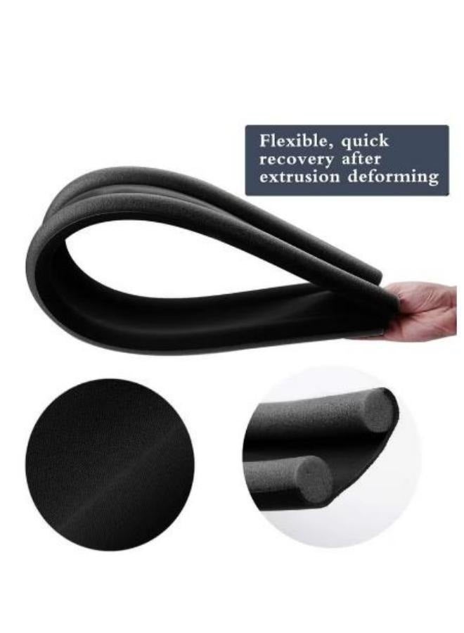 شو وو سدادة باب كبيرة قابلة للتعديل 36 بوصة مع عازل صوت - مانع تيار الهواء تحت الباب، سدادات فجوات النوافذ والأبواب، طارد رياح عازل للضوضاء للباب الأسود (5 قطع) - Image 4