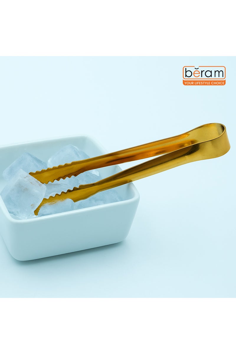 Beram Sugar Tong – Stainless Steel Mini Tongs for Sugar Cubes, Ice, Snacks & Tea Parties – Durable, Rust-Resistant (2, Gold, Zig Zag 12.5) - Image 4