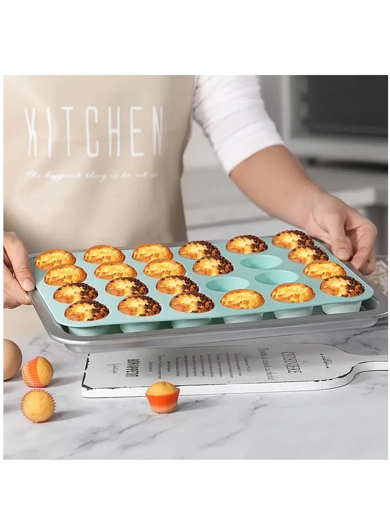 قالب بسكويت الشوكولاتة، قالب الكيك، قالب حلوى آيس كريم، قالب سيليكون، قالب سيليكون للمافن، قالب خبز المافن، صينية الكيك 24 كوبًا - قالب خبز المطبخ غير لاصق لاستخدام المخبوزات - Image 2