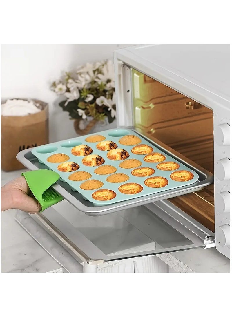 قالب بسكويت الشوكولاتة، قالب الكيك، قالب حلوى آيس كريم، قالب سيليكون، قالب سيليكون للمافن، قالب خبز المافن، صينية الكيك 24 كوبًا - قالب خبز المطبخ غير لاصق لاستخدام المخبوزات - Image 4