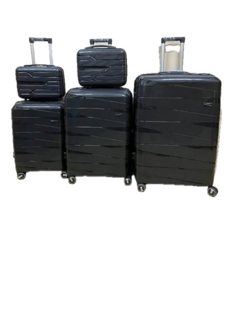 Anbrikable Luggage Trilli Bags Set and If You Want It, Double Expandable Zipper, 4 Selene Spinner and Hilts, K Reverse, Blueberry (B), Black  - Image 1