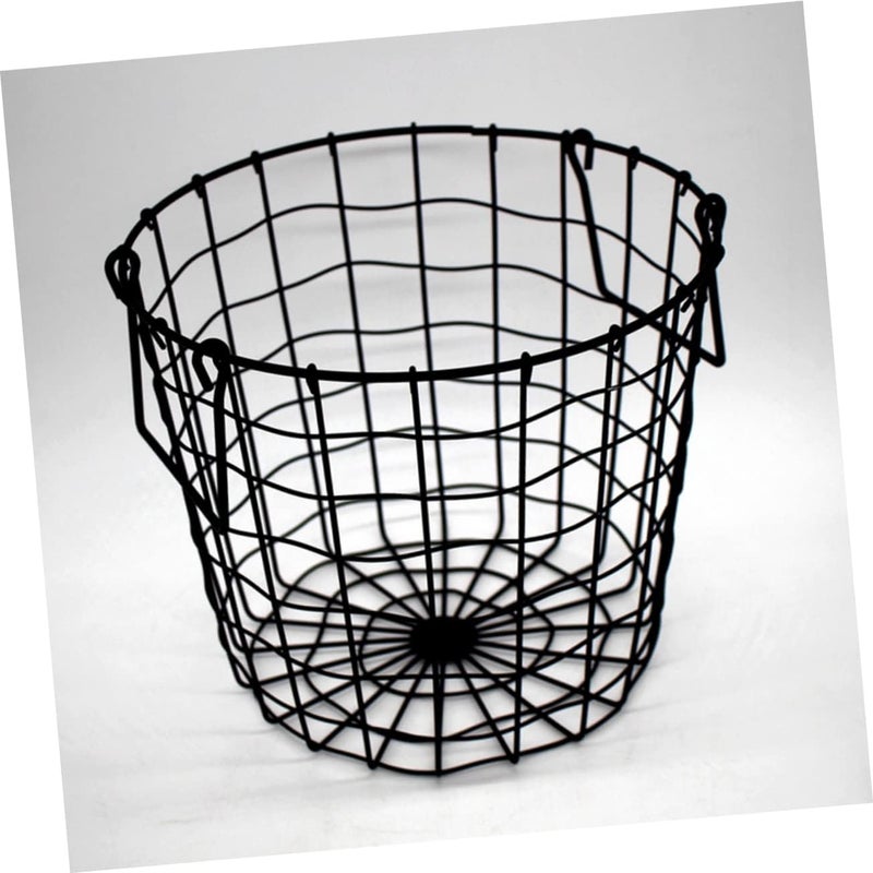 PRETYZOOM Iron Art Handheld Storage Basket Simple Hollow Organizer for Clothes Toys Sundries Capacity Design for Home Use - Image 2