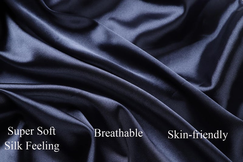 Tontukatu Satin Bassinet Sheet 3 Pack Great for Baby Hair Soft Silk Feeling Snug Fitted Cradle Sheets for Oval Rectangle Hourglass Bassinet Mattress Unisex Boy Girl GreenNavyGrey - Image 3