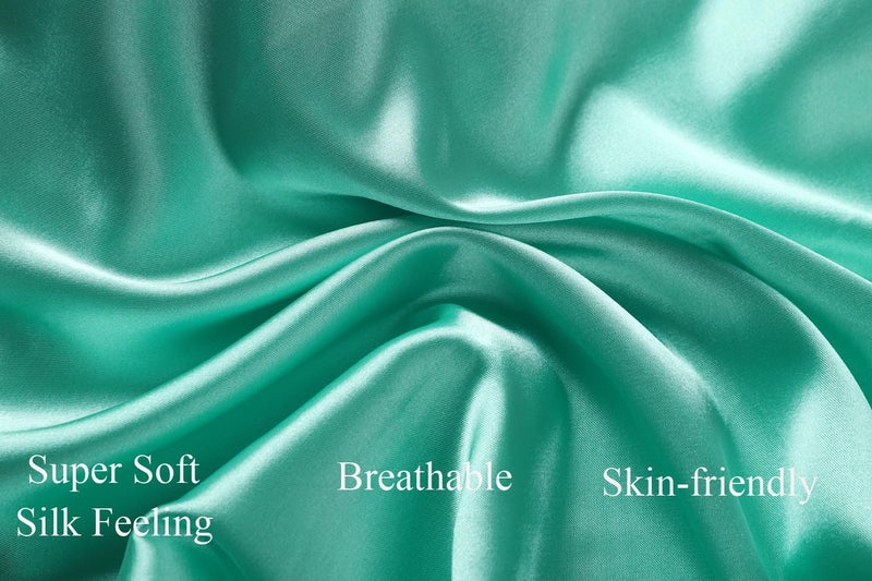 Tontukatu Satin Bassinet Sheet 3 Pack Great for Baby Hair Soft Silk Feeling Snug Fitted Cradle Sheets for Oval Rectangle Hourglass Bassinet Mattress Unisex Boy Girl GreenNavyGrey - Image 2