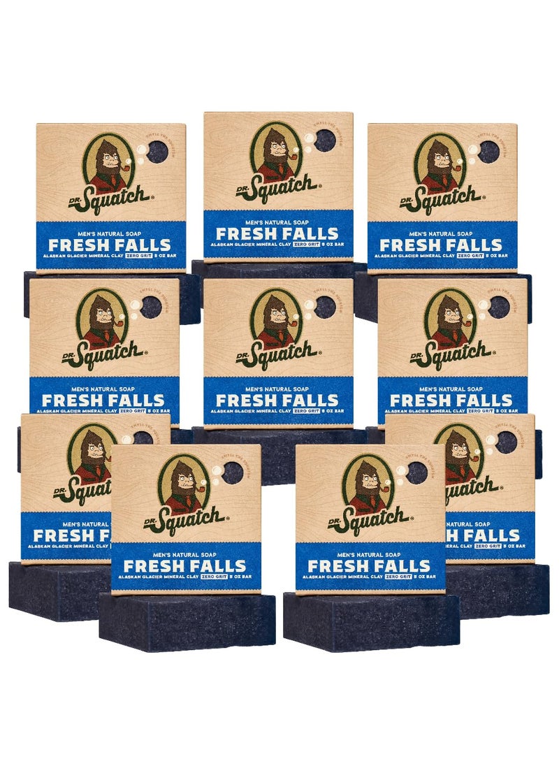 Dr. Squatch Dr Squatch Mens Natural Bar Soap Fresh Falls 10 Pack  All Natural Bar Soap for Men  Smell like a Crisp Forest Waterfall 