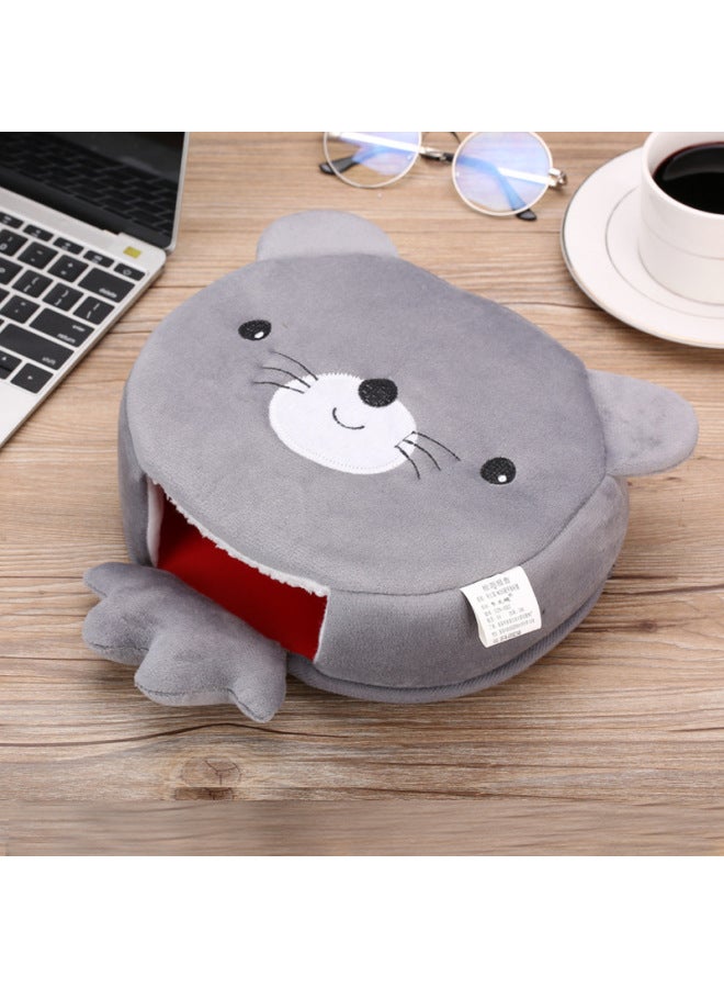 Winter Heating Hand Warmer Mouse Pad With Wrist Winter Mouse Cover Warm Computer Men's Fleece-lined Thickened Gloves-Pattern:Little Mouse (upgraded To Add Velvet, Thickening And Extra Size)  - Image 1
