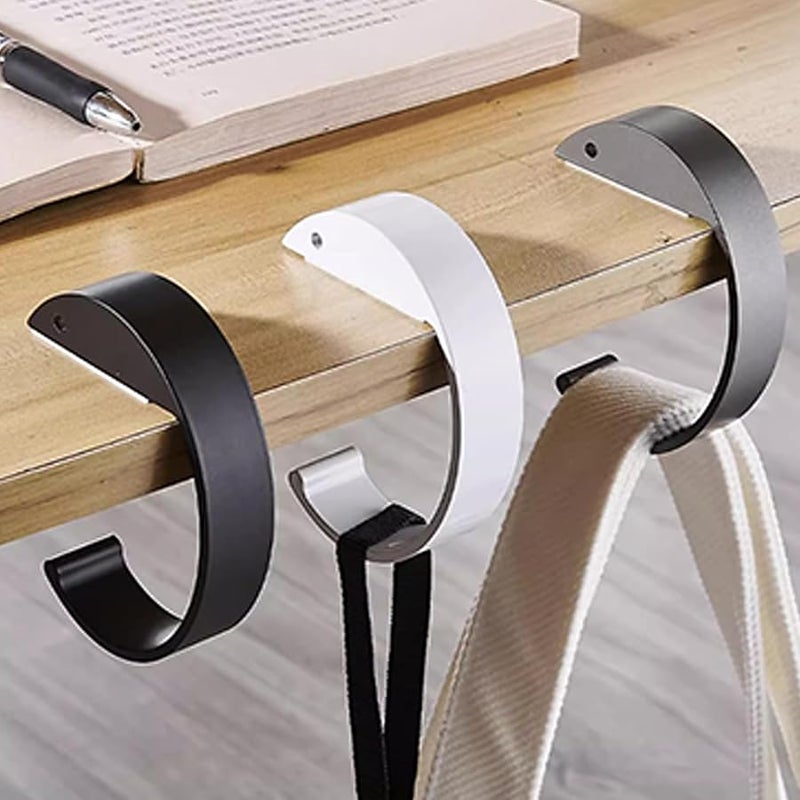 Gray Desk Hook 2Pcs Bag Holder for Table Edge Organizing Bags and Tools - Image 3