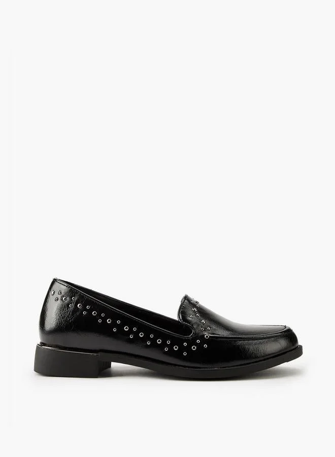 Flora Bella Stud Embellished Slip-On Loafers