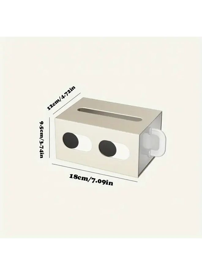 White Self Adhesive Napkin Dispenser Portable Tissue Box Cover Cartoon Design - Image 4