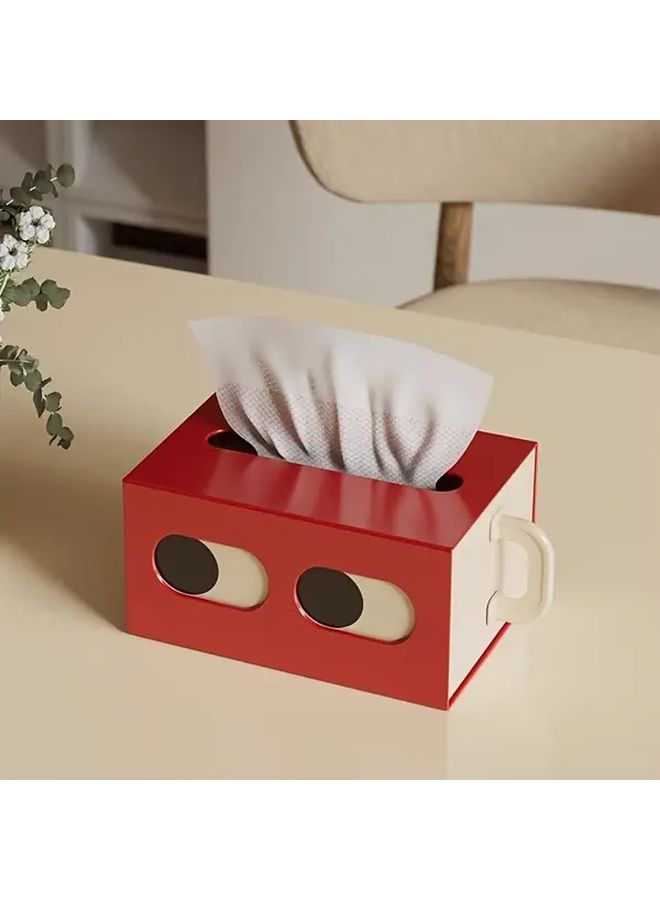 White Self Adhesive Napkin Dispenser Portable Tissue Box Cover Cartoon Design - Image 2