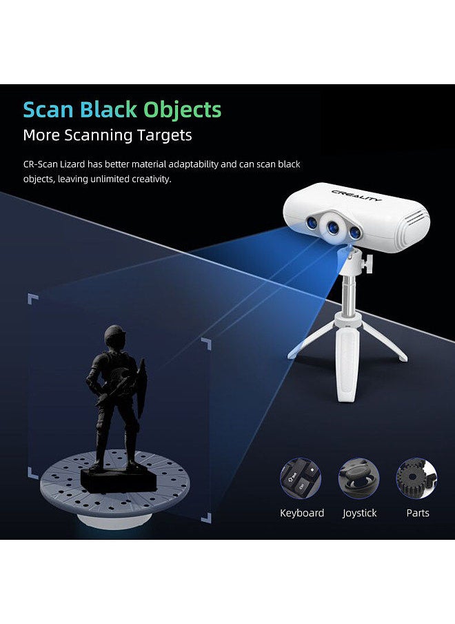 Creality 3D - CR-Scan Lizard Standard Portable 3D Scanner 3D Modeling Scanner 0.05MM High Precision Support Black Object Color Restoration OBJ/STL Output for 3D Printing Industrial Design Modeling - Image 1
