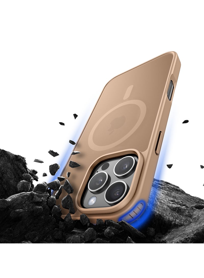 DUX DUCIS Yind Case Anti-Yellowing Matte Clear [Hard PC Back & Soft TPU Bumper] Magnetic Wireless Charging Shockproof Protective Phone Case Cover compatible with Iphone 16 Pro Max (Coffe) - Image 4