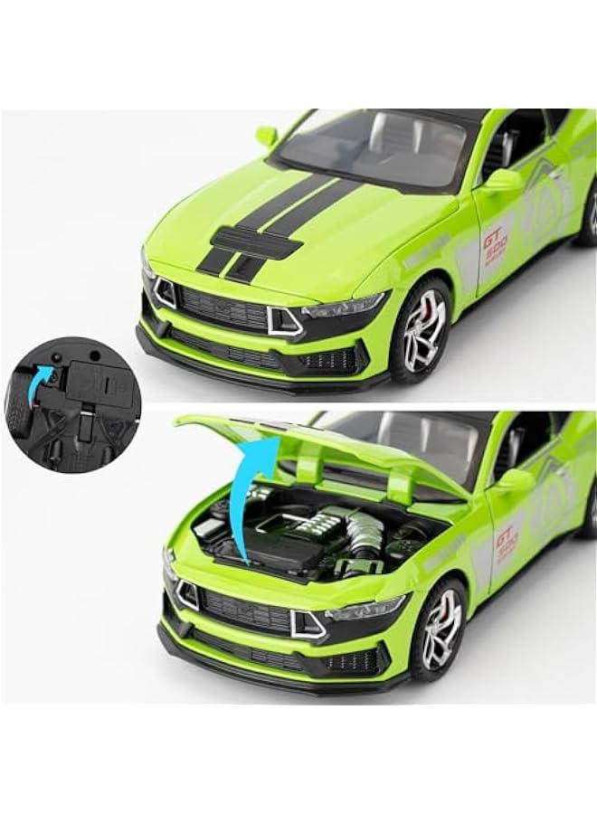 OCTOBER 1/32 Ford Mustang Shelby GT500 Model Car, Zinc Alloy Pull Back Toy car with Sound and Light for Kids Boy Girl Gift(Green)  - Image 5